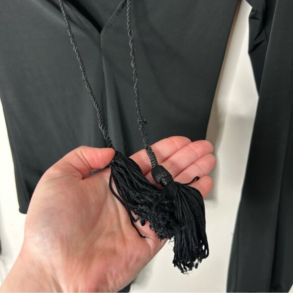 FREE PEOPLE For Love & Lemons Kate Bodysuit Black Tassels Bell Sleeves Plunging - Picture 11 of 16